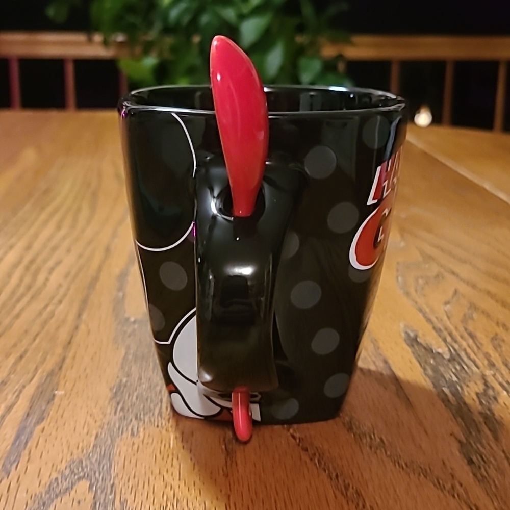 Disney Black & Red Mickey Mouse Ceramic Mug with Spoon - Picture 2 of 8